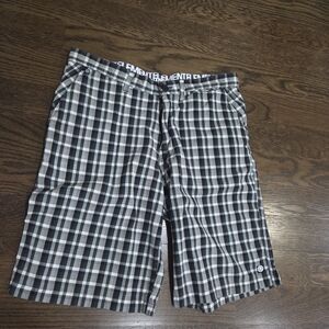 Element Plaid Men’s Black & White Shorts Sz 34